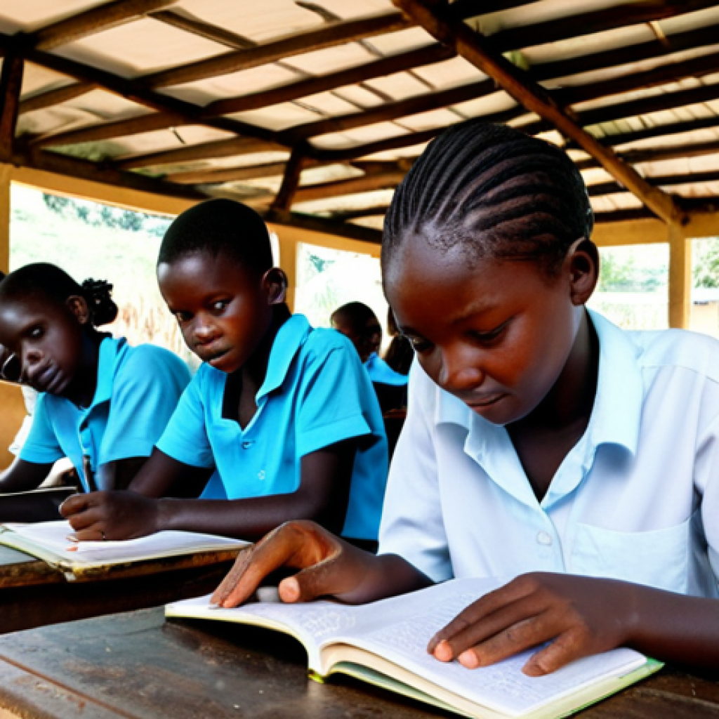 Rural School Improvement**

"A fully clothed, diverse group of children attending class in a newly renovated schoolhouse in a rural Sierra Leone village. The schoolhouse has a sturdy roof, windows, and desks inside. Textbooks and school supplies are visible. The scene conveys hope and progress. Safe for work, appropriate content, professional, modest, family-friendly, perfect anatomy, correct proportions, natural pose, well-formed hands, proper finger count, natural body proportions, high quality, vibrant colors, professional photography."

**