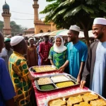 시에라리온 종교 분포 - **Prompt:** A vibrant street scene in Freetown, Sierra Leone, bustling with people during a joint ce...